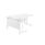 Twin Upright Left Hand Radial Desk, 1600x1200mm, white top and frame, FSC certified.