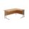 Twin Upright Right Hand Radial Desk, 1600x1200mm, Nova Oak top, silver frame, FSC certified.