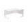 Twin Upright Right Hand Radial Desk, white desk top and frame, dimensions 1600 x 1200 mm.