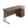 Twin Upright Rectangular Desk in Dark Walnut with Silver frame and Mobile 2 Drawer Pedestal, dimensions 1600 x 600.