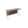 Twin Upright Rectangular Desk, 1600mm x 600mm, dark walnut top with white frame, FSC certified.