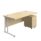 Twin Upright Rectangular Desk in Maple with White frame and Mobile 2 Drawer Pedestal. Desk dimensions: 1600x800mm.