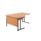 Twin Upright Left Hand Radial Desk, beech top, black frame, dimensions 1800 x 1200 mm, FSC certified.