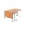 Twin Upright Left Hand Radial Desk, beech top, silver frame; dimensions 1800 x 1200 mm. FSC certified.