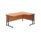 Twin Upright Right Hand Radial Desk, beech top, black frame, dimensions 1800 x 1200 mm, FSC certified.