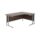 Twin Upright Right Hand Radial Desk, 1800x1200mm, Dark Walnut top, Silver frame. FSC certified.