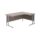 Twin Upright Right Hand Radial Desk, 1800x1200mm, Grey Oak top with Silver frame. FSC certified design.