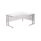 Twin Upright Right Hand Radial Desk, white desk top 1800x1200mm, silver frame, FSC certified.