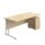 Twin Upright Rectangular Desk with Maple top, White frame, and Mobile 2 Drawer Pedestal, dimensions 1800 x 800 mm.