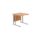 Twin Upright Rectangular Desk, 800mm deep, beech desk top, silver frame, dimensions 800 x 800 mm. FSC certified.