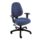 Touch Task Chair in blue fabric with height-adjustable arms and a sturdy five-star base on rolling casters.