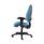 TOUCH Task Chair in turquoise fabric with ergonomic design, height-adjustable arms, and black base on rolling wheels.
