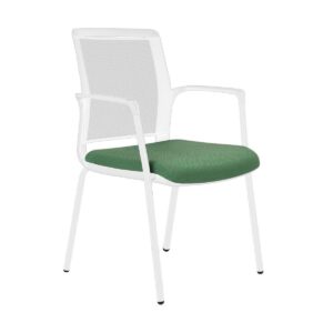 Infinity Mesh Meeting Chair on White 4 Legged Frame