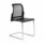 Leola Meeting Mesh Back Chair with cantilever frame, featuring a sleek black seat and backrest. Stacks four high.