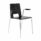 Multiply 4-legged wooden shell armchair with open back, black finish, chrome frame, support arms for added comfort.