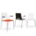 Multiply 4 Legged Wooden Shell Armchair with Open Back, featuring red, black, and white finishes and support arms.