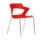 Zen Meeting Chair in red on a chrome four-legged frame, featuring a unique, figure-embracing shell design.