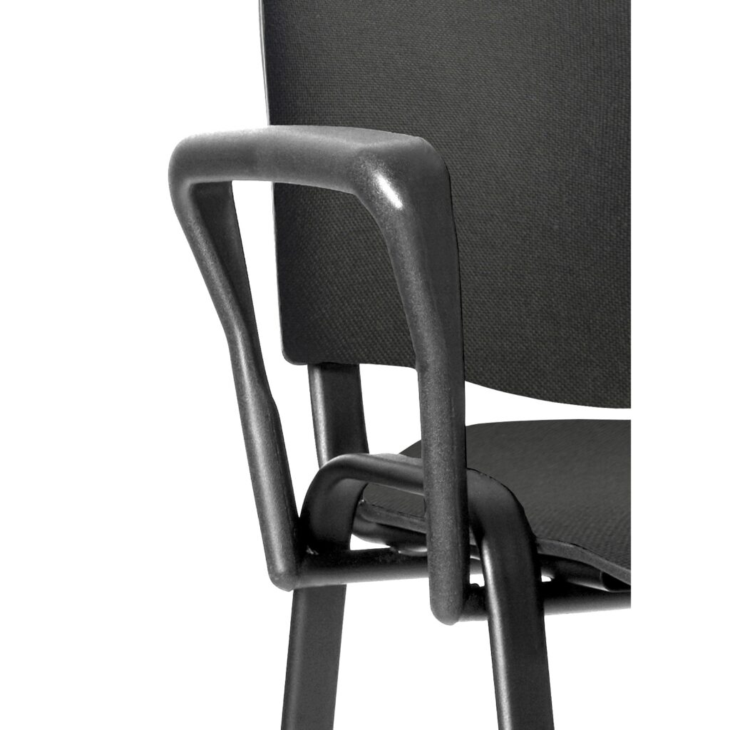 ISO Black Shaped Arm Set providing ergonomic support, featuring a soft-touch surface and unique design for added comfort.