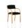 Madrid Wooden Frame Visitor Chair with Arms, upholstered black seat and back, compact design, ideal for reception areas.