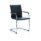 Echo Medium Back Leather Cantilever Visitor Chair with Arms, black leather upholstery and chrome cantilever frame.