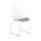 Florence Sled Visitor Chair with white frame and grey fabric seat, designed for compact, modern guest seating.