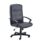 Canasta 2 Office Chair in leather-look finish, high-back design with padded seat, fixed arms, swivel base, and twin-wheel castors.