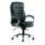Rocky High Back Executive Chair in black leather with padded seat and chrome arms, designed for comfort and support.