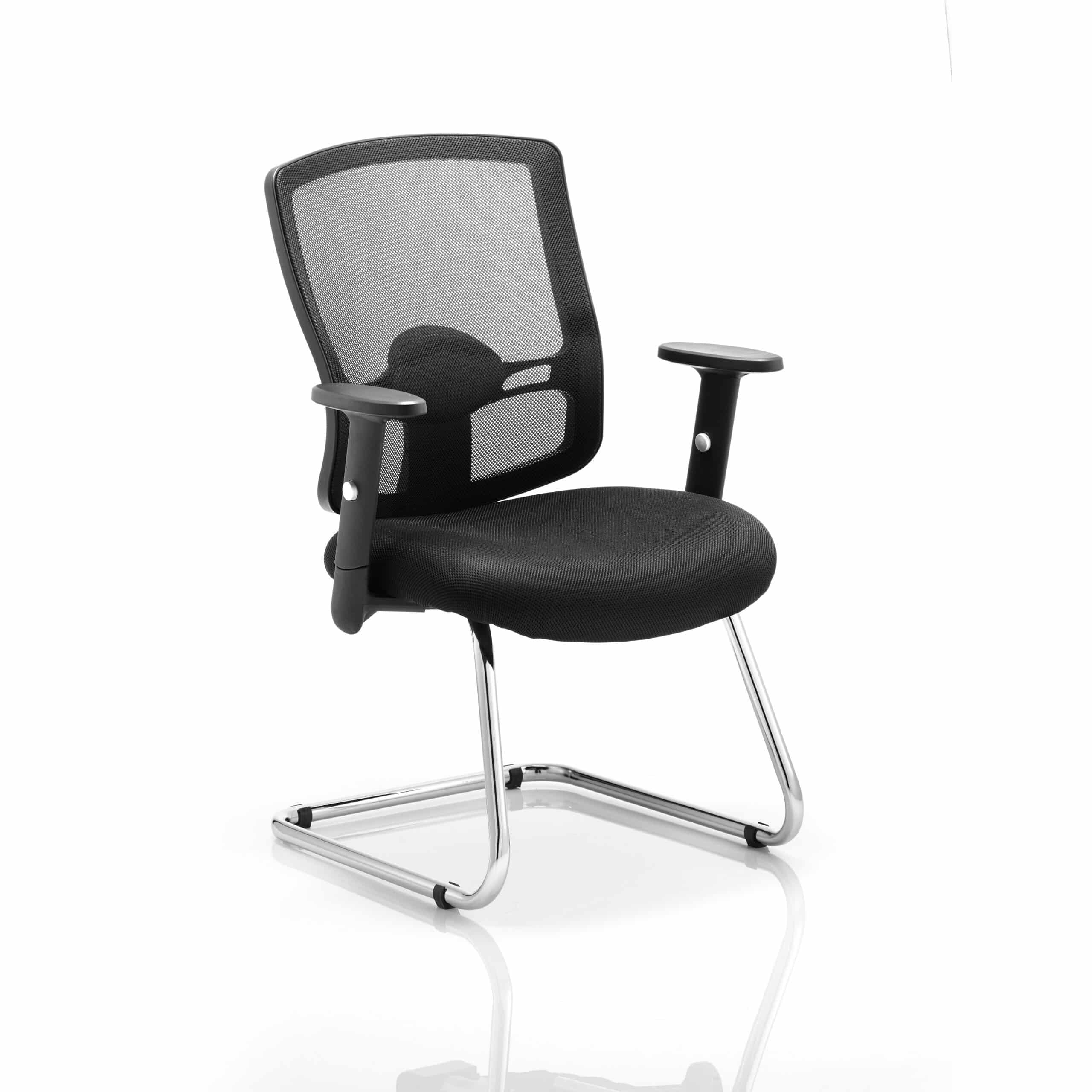 Portland Mesh Back Cantilever Visitor Chair with Arms