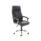 Penza High Back Executive Leather Office Chair with Arms, black cushioned seat, chrome five-star base, smooth-rolling casters.