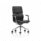 Mode Executive Chair in black leather with adjustable arms, chrome base, and casters; ergonomic design for comfort and support.