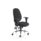 Lisbon Medium Back Task Operator Office Chair in black fabric with height-adjustable arms and chrome base.