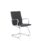 Nola Black Leather Cantilever Visitor Chair with Arms, polished chrome frame, comfortable design for meetings or receptions.