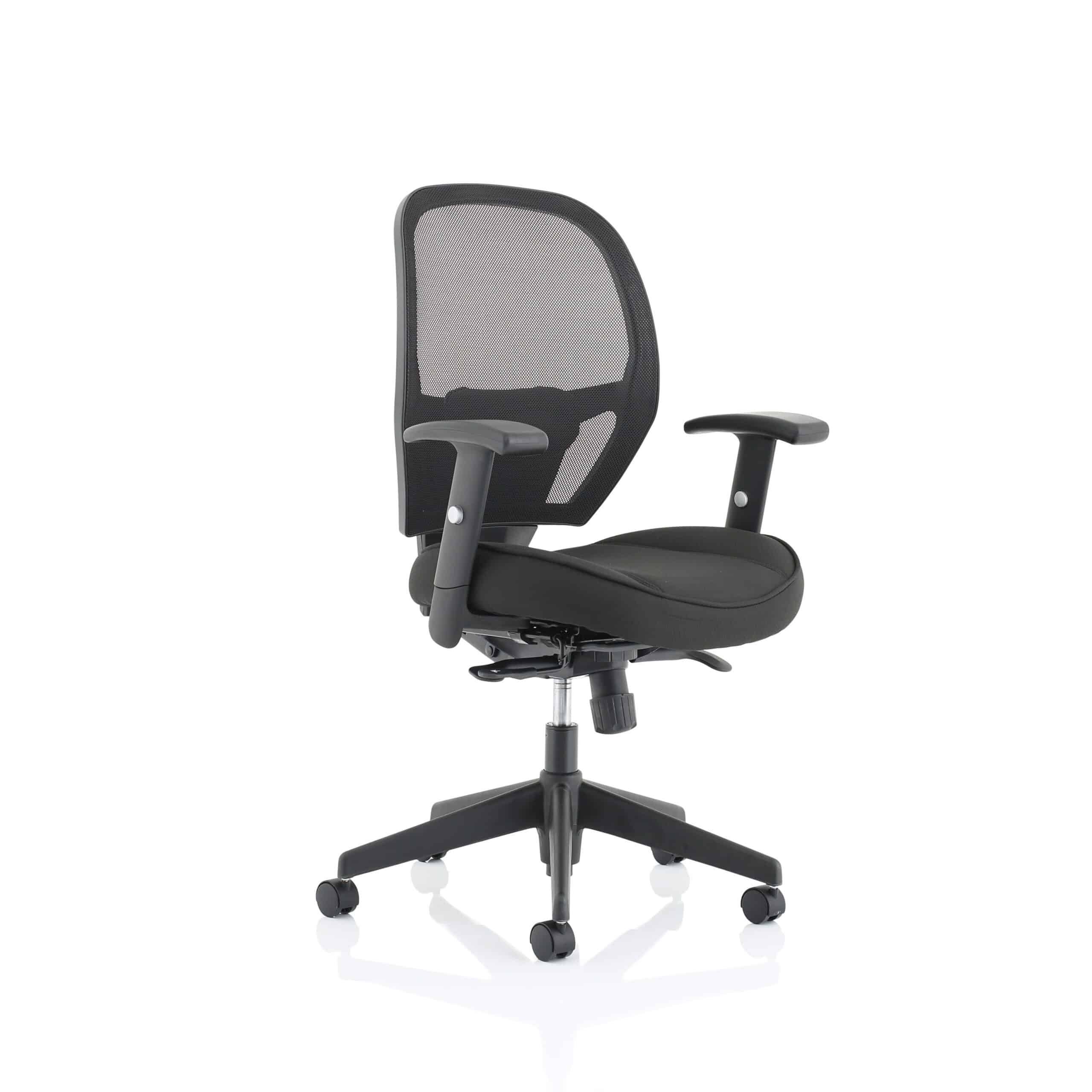 Denver High Mesh Back Black Task Operator Office Chair with Arms