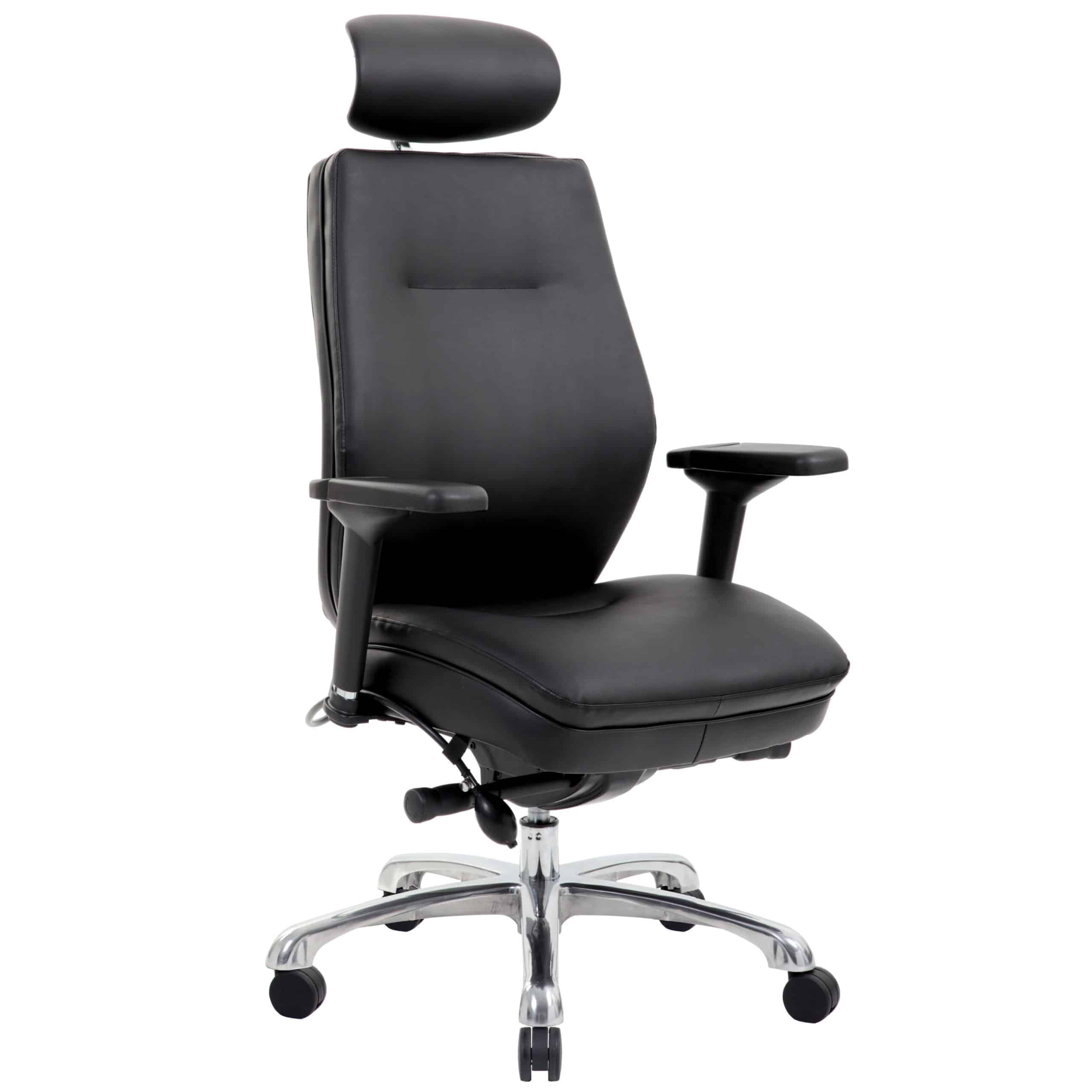 Domino High Back Black Ergonomic Posture Chair with Arms and Headrest