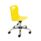 Titan Swivel Junior Chair in yellow with chrome base and castors, height-adjustable for educational settings.