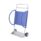 Titan Chair Trolley with a silver frame and blue supports, designed to hold up to 15 folding chairs, featuring large handles and thick tyres