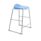 Titan Stool in blue with a silver anti-tilt frame, featuring lumbar support and stackable design for easy storage.