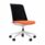 Breeze Grey Mesh Back Chair with orange seat, featuring a breathable mesh back and white five-star base on caster wheels.