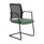 Infinity Mesh Meeting Chair with green upholstered seat and black cantilever frame, featuring a breathable mesh back.