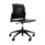 Leola Plastic Shell Chair in black, featuring integrated arms, adjustable height, and a wheeled base for flexible workspace use.