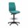 Match Draughtsman Chair in teal, featuring height-adjustable back, self-weighing mechanism, and a sturdy chrome footring.