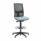 Mix Draughtsman Chair in black frame with breathable mesh back, blue seat, and height-adjustable gas lift.