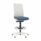 Mix Draughtsman Chair with white frame, blue mesh seat, breathable mesh back, and height-adjustable base.