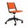 Salto Plastic Shell Chair with orange upholstered seat and back, on a black wheeled base, perfect for agile and collaborative spaces.