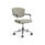 KEY Meet Half Back conference chair with gray upholstery, armrests, and a chrome five-star base on wheels.