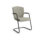 KEY Meet Full Back conference chair with cantilever frame, fully upholstered in light grey fabric, featuring armrests.