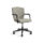 KEY Meet Full Back meeting chair in light gray upholstery with black armrests and a five-star wheeled base.