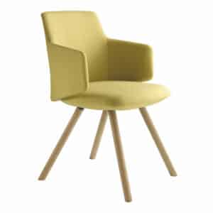 Milo Meeting Chair on Wooden Legs