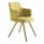 Milo Meeting Chair in yellow upholstery with wooden legs, featuring a curved back for comfort and modern design.