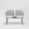 SHILA Beam seating in grey, features two modular seats with armrests, designed for reception and waiting areas.